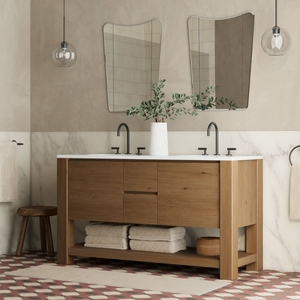 Customized Wooden Panel Bathroom Vanity Cabinet