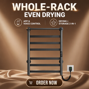 Quality Wholesale M1 Black Electric Towel Warmer Wall Mounted Heated Towel Rack for Bathroom Towel Drying