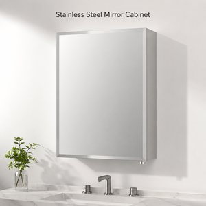 Modern Stainless Steel Bathroom Mirror Cabinet Wall Mounted