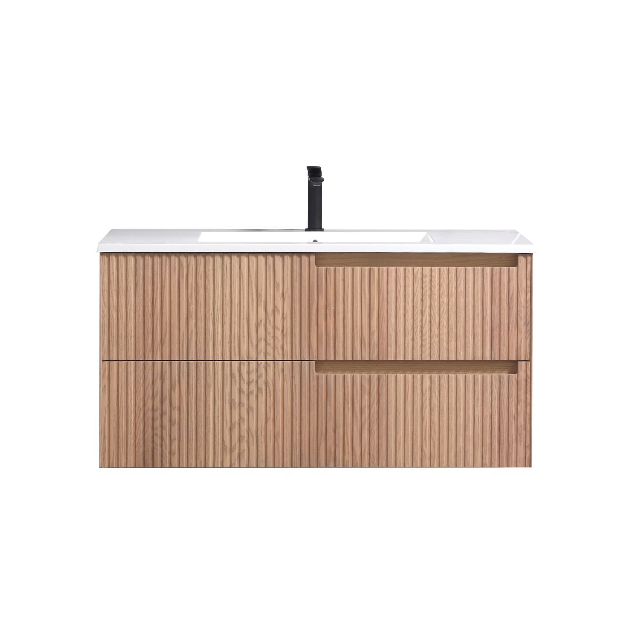 40 Inch Fiore Modern Wall Mount Bathroom Vanity Oakwood