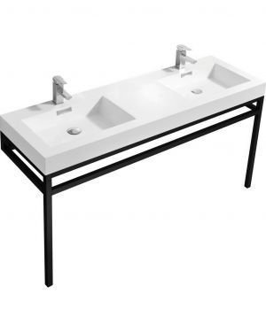Haus 60 Double Sink Stainless Steel Console Matte Black