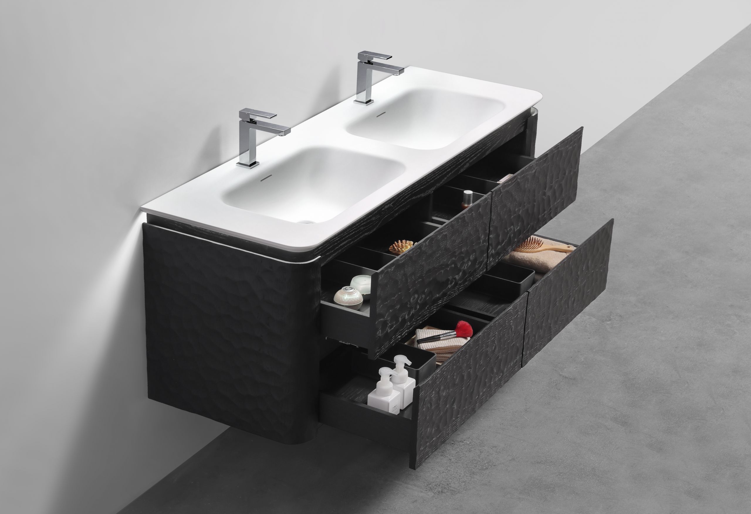Harmonized Bathroom Finishes with Linear Drain Integration by KubeBath