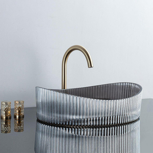 Modern Coloured Oval Vessel Glass Sink Basin