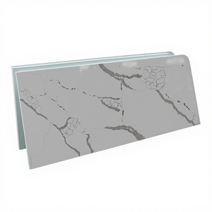 White Sparkle Quartz Stone Countertop with Integrated Sink