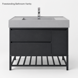 Stainless Steel Freestanding Vanity Set with LED Mirror