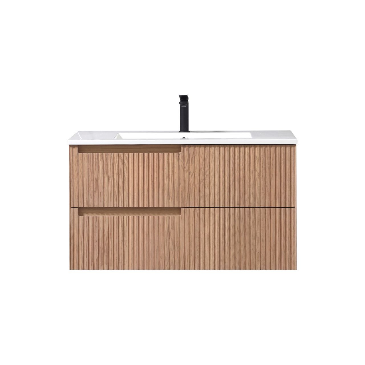 36 Inch Fiore Modern Wall Mount Bathroom Vanity Left Handle