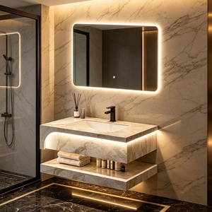 Modern Luxury Hotel Waterproof Slate Rock Bathroom Vanity