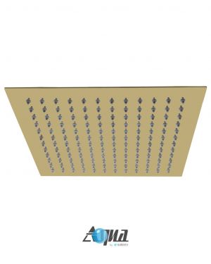 Aqua Piazza 12 Inch Square Rain Shower Head Brushed Gold