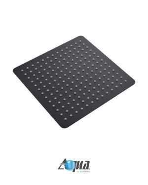 Aqua Piazza 12 Inch Square Rain Shower Head Matte Black