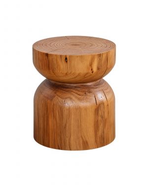 Solid New Zealand Pine Smooth Capsule Accent Stool