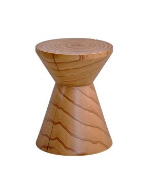 KubeBath Solid Pine Geometric Hourglass Accent Stool
