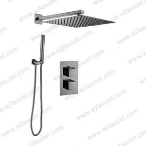 Griferia Para Ducha Modern Matte Black Thermostatic Concealed Rain Shower