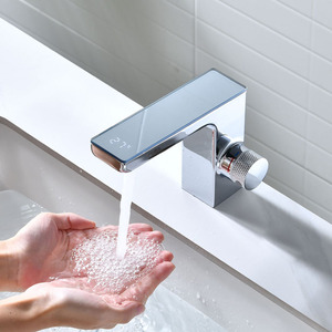 Touchless Automatic Infrared Sensor Basin Faucet Deck Mounted Zinc Alloy Brushed Finish