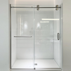 FUSA Framed Dual Sliding Glass Shower Enclosure 8mm Clear Tempered Glass