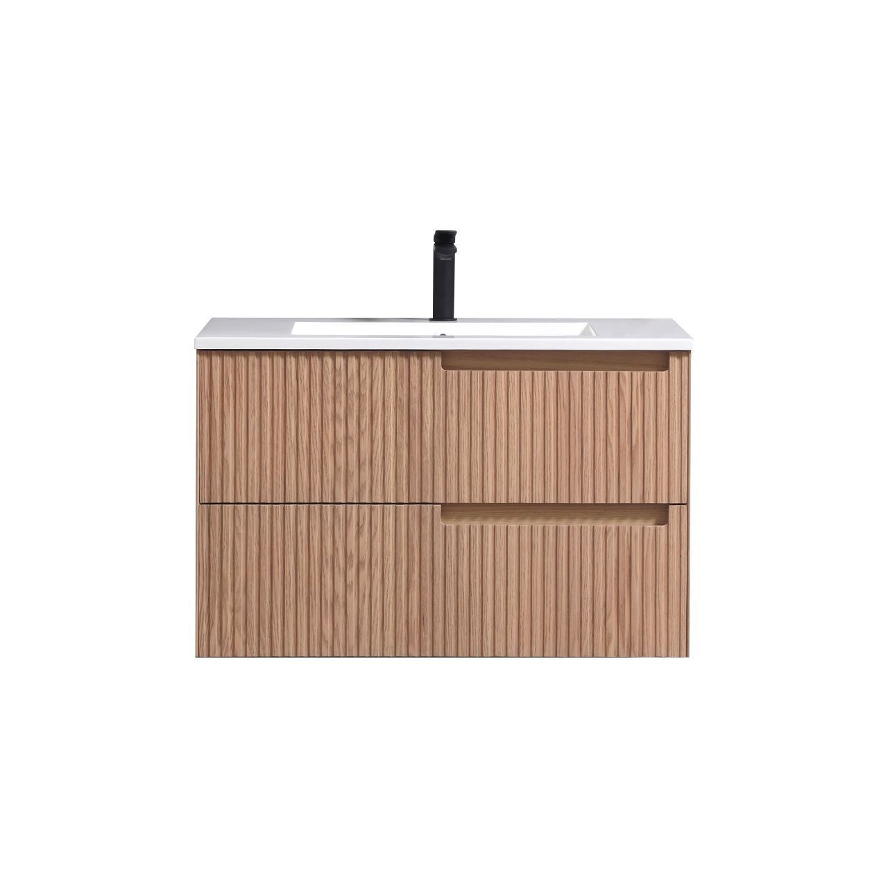 32 Inch Fiore Modern Wall Mount Bathroom Vanity Oakwood