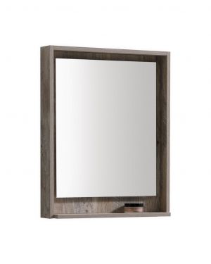 24in Wide Mirror w/ Shelf Nature Wood
