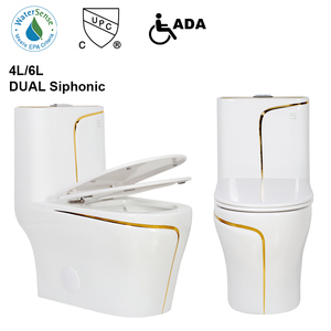 Foshan Luxury Golden Porcelain One Piece Toilet