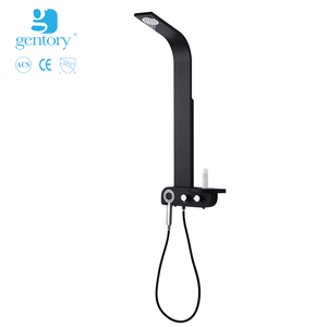 Matte Black Stainless Steel Multi-Functional Shower Panel Column System